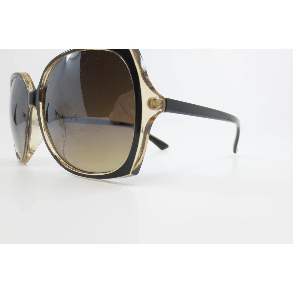 Vintage Oversized Square Sunglasses Black Honey Two-Tone FR1727704 Retro Eyewear